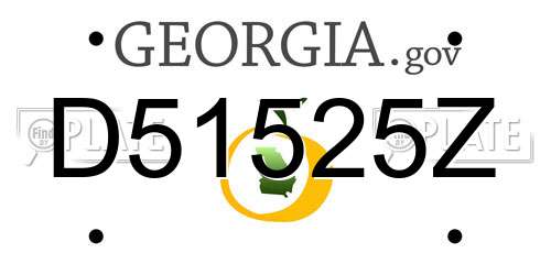 D51525Z Georgia License Plate