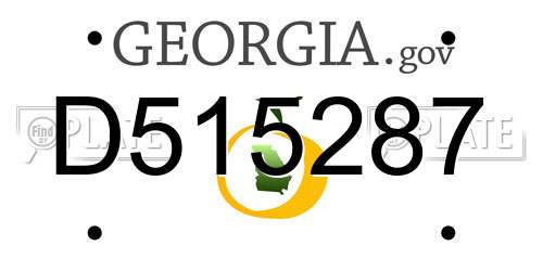 D515287 Georgia License Plate