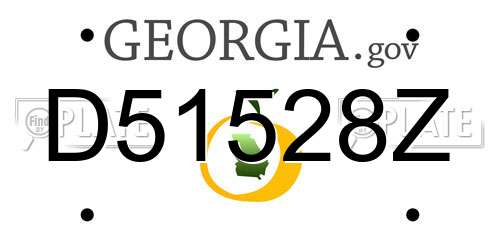D51528Z Georgia License Plate