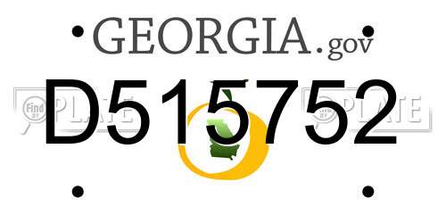 D515752 Georgia License Plate