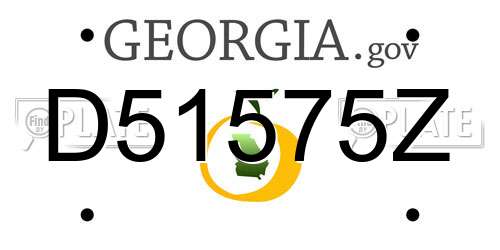 D51575Z Georgia License Plate