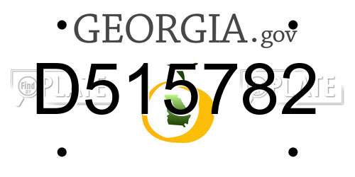 D515782 Georgia License Plate