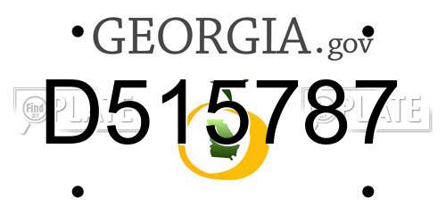 D515787 Georgia License Plate