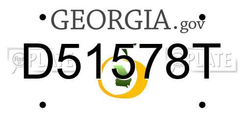 D51578T Georgia License Plate