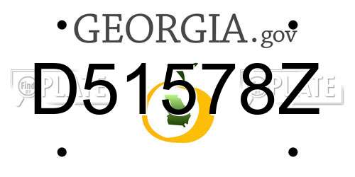 D51578Z Georgia License Plate