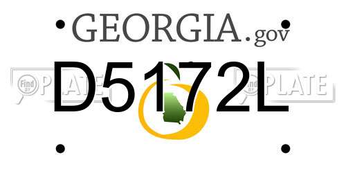 D5172L Georgia License Plate