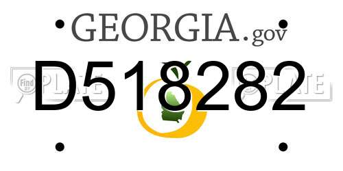 D518282 Georgia License Plate