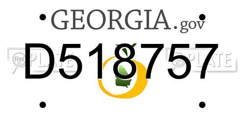 D518757 Georgia License Plate