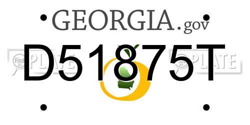 D51875T Georgia License Plate