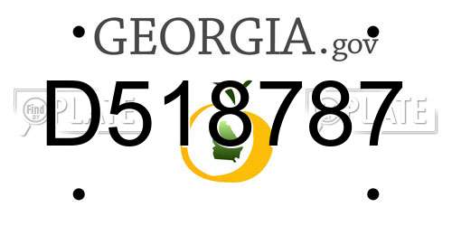 D518787 Georgia License Plate