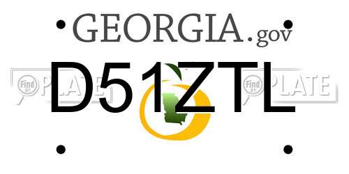 D51ZTL Georgia License Plate