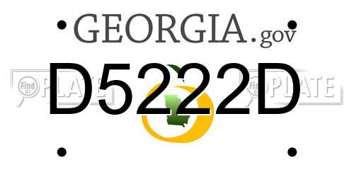 D5222D Georgia License Plate