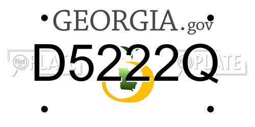D5222Q Georgia License Plate