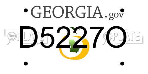 D5227O Georgia License Plate