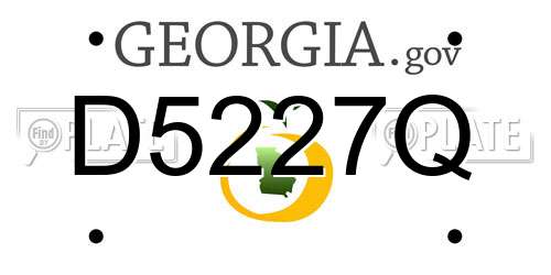 D5227Q Georgia License Plate