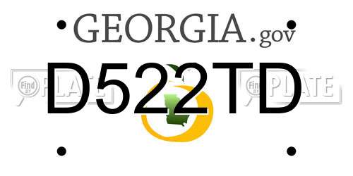 D522TD Georgia License Plate
