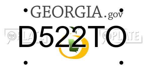 D522TO Georgia License Plate