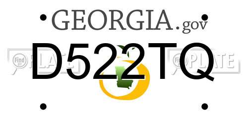 D522TQ Georgia License Plate