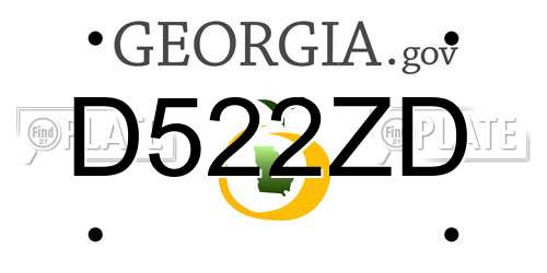 D522ZD Georgia License Plate