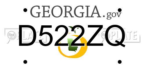 D522ZQ Georgia License Plate
