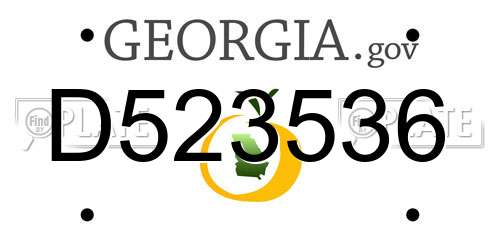 D523536 Georgia License Plate