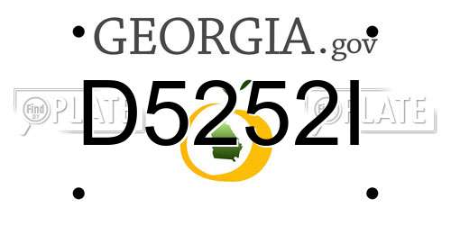 D5252I Georgia License Plate