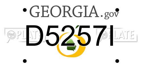 D5257I Georgia License Plate