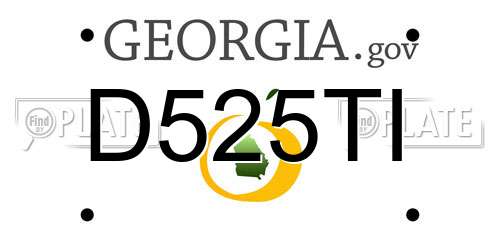 D525TI Georgia License Plate