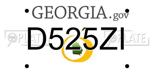 D525ZI Georgia License Plate