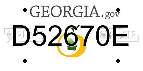 D52670E Georgia License Plate
