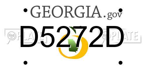 D5272D Georgia License Plate