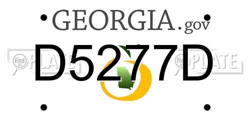 D5277D Georgia License Plate