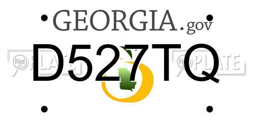 D527TQ Georgia License Plate
