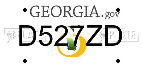 D527ZD Georgia License Plate
