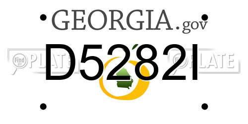D5282I Georgia License Plate