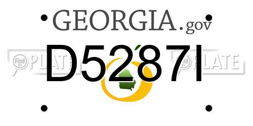 D5287I Georgia License Plate