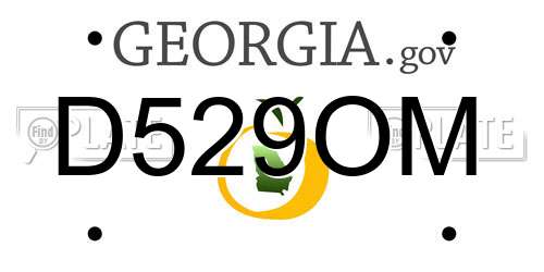 D529OM Georgia License Plate