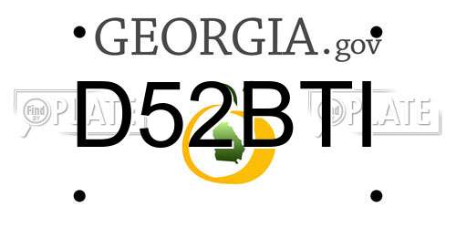D52BTI Georgia License Plate