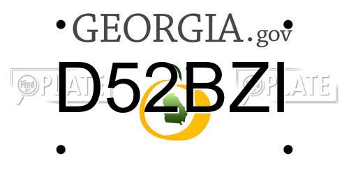 D52BZI Georgia License Plate
