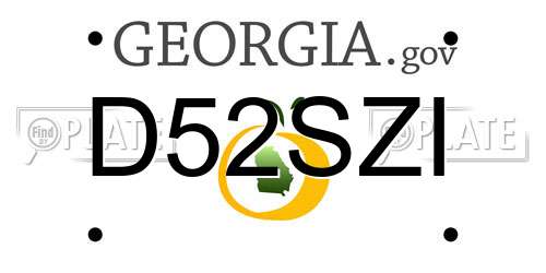D52SZI Georgia License Plate