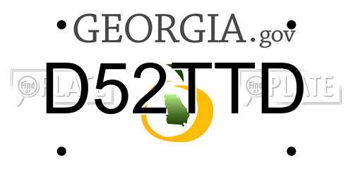D52TTD Georgia License Plate
