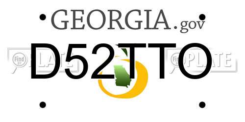 D52TTO Georgia License Plate