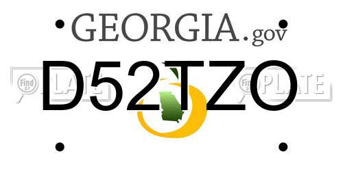 D52TZO Georgia License Plate
