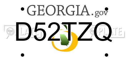 D52TZQ Georgia License Plate