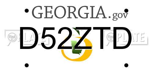 D52ZTD Georgia License Plate