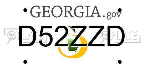 D52ZZD Georgia License Plate