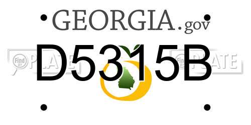 D5315B Georgia License Plate