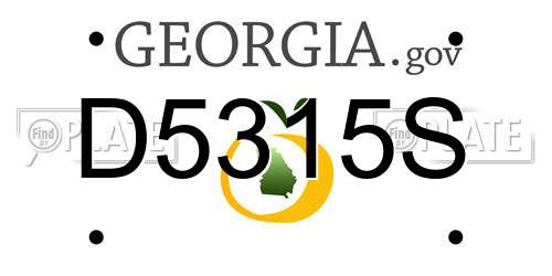 D5315S Georgia License Plate