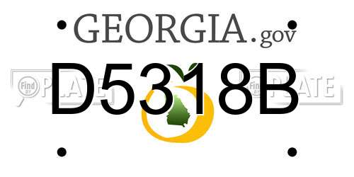 D5318B Georgia License Plate