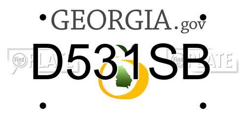 D531SB Georgia License Plate